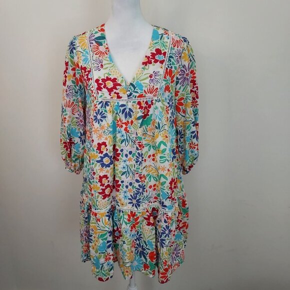 Fate Multi-Color Floral Print Mini Dress Size Small - Picture 7 of 7
